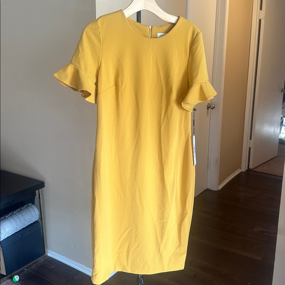 Calvin Klein Mustard Midi Dress